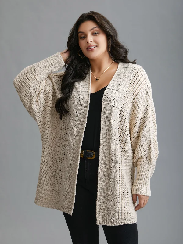 Women's Comfortable Garments Fashion Sale Cable Knit Open-Front Ribbed Knit Cardigan Women's Comfortable Garments Fashion Sale Cable Knit Open-Front Ribbed Knit Cardigan