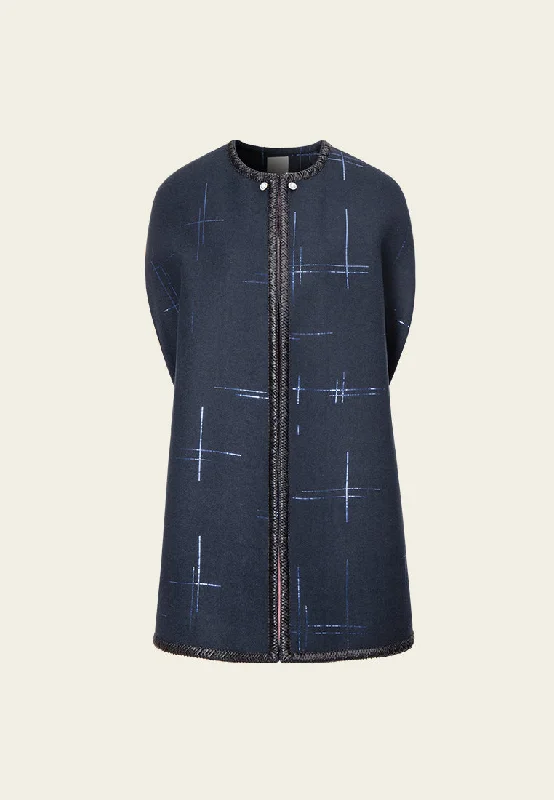 Women's Trendy Activewear Apparel Holiday Sale Faux-leather Braided-trim Embellished-button Cape Women's Trendy Activewear Apparel Holiday Sale Faux-leather Braided-trim Embellished-button Cape