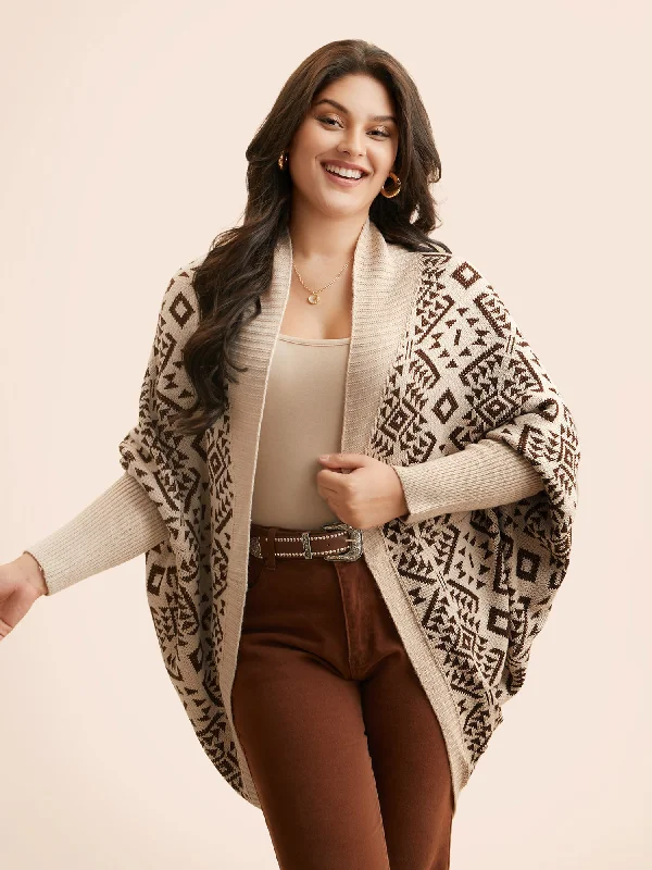 Stylish Women's Clothing Feminine Soft - Hued Styles Bandana Geometric Dolman Sleeve Cardigan Stylish Women's Clothing Feminine Soft - Hued Styles Bandana Geometric Dolman Sleeve Cardigan