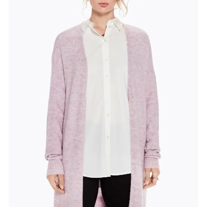 Women's Effortless Casual Outfit Durable Fashion Picks Longline Fluffy Wool Cardigan (Lilac Melange) Women's Effortless Casual Outfit Durable Fashion Picks Longline Fluffy Wool Cardigan (Lilac Melange)