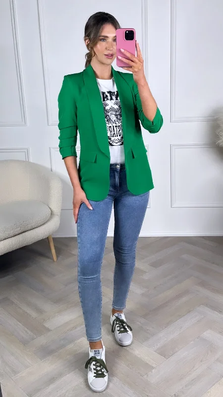 Women's Activewear Outfit Limited Time Special Offer McKinley Bright Green Ruched Sleeve Blazer Women's Activewear Outfit Limited Time Special Offer McKinley Bright Green Ruched Sleeve Blazer
