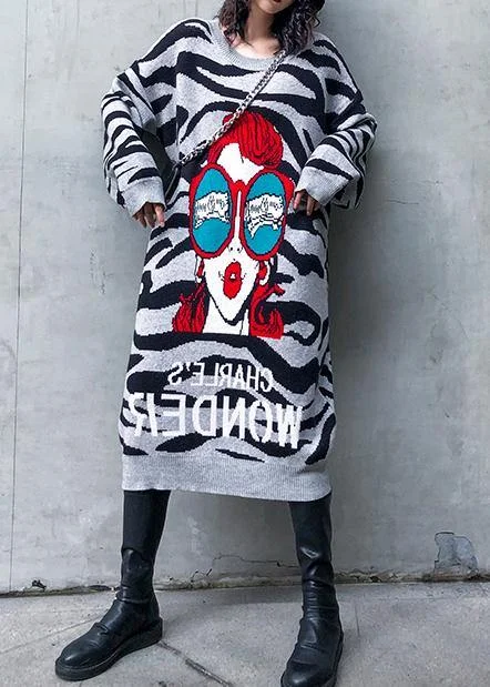 Women's Fashionable Attire For Work Special Offer Simple black print Sweater Aesthetic Street Style o neck Art knitwear Women's Fashionable Attire For Work Special Offer Simple black print Sweater Aesthetic Street Style o neck Art knitwear
