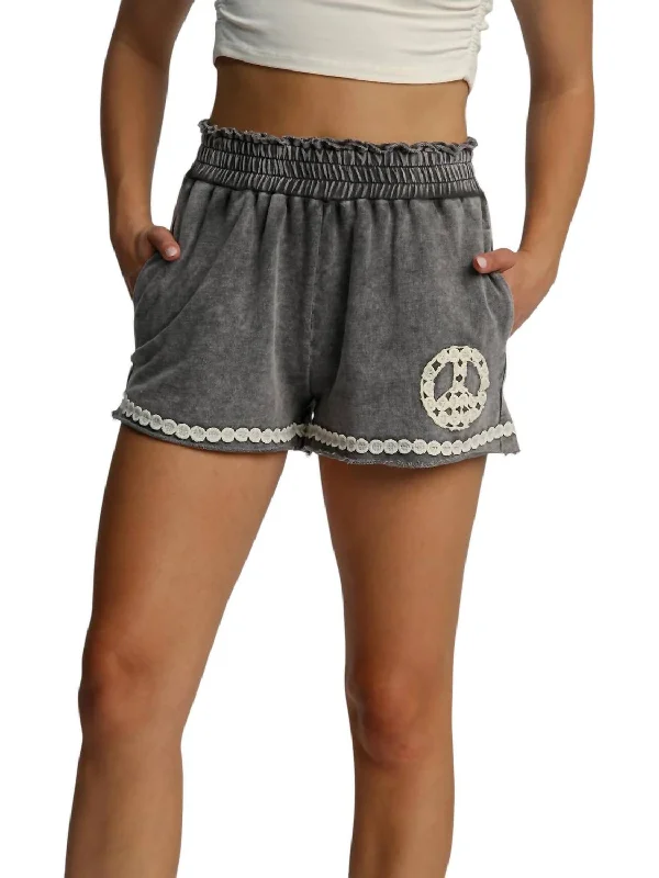 Women's Travel Apparel Trend Alert Peace Out Shorts In Charcoal
