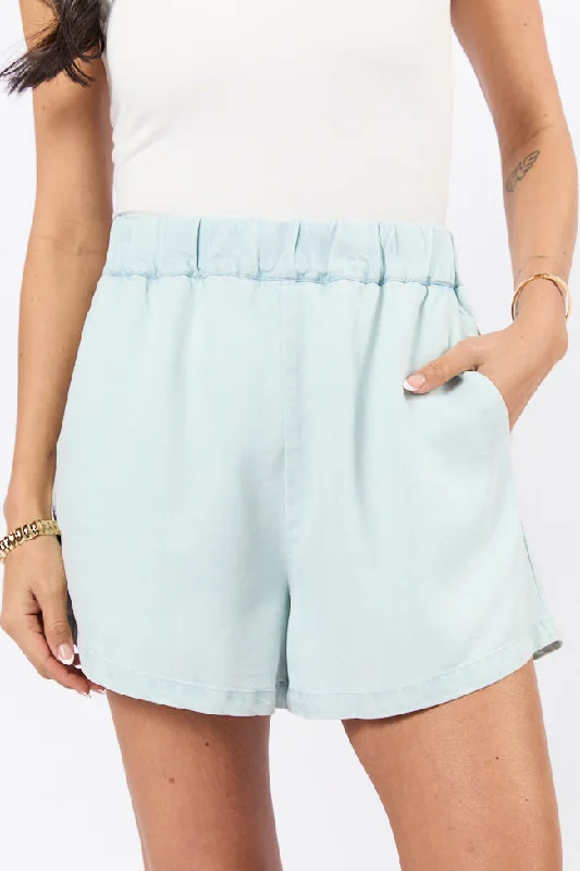Affordable Luxury Women's Garments Eco Friendly Fashion Sale Let's Go Light Wash Pull On Chambray Shorts Affordable Luxury Women's Garments Eco Friendly Fashion Sale Let's Go Light Wash Pull On Chambray Shorts