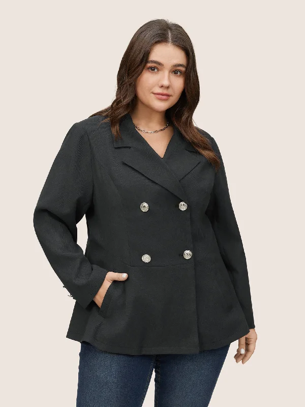 Tailored Clothing For Women Evening Looks Suit Collar Double Breasted Metal Detail Blazer Tailored Clothing For Women Evening Looks Suit Collar Double Breasted Metal Detail Blazer
