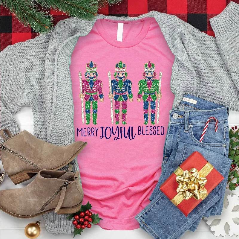 Timeless Women's Clothing Mother'S Day Special Merry Joyful Blessed Nutcracker Tee