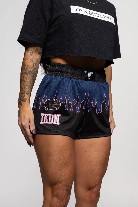 Classic Women's Apparel Latest Fashion Fire FC Women's Fight Shorts (3" Inseam) - Blue Classic Women's Apparel Latest Fashion Fire FC Women's Fight Shorts (3" Inseam) - Blue