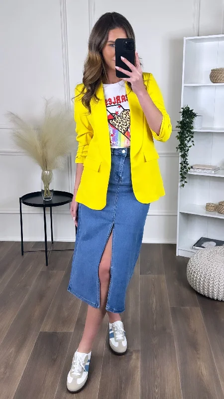 Timeless Women's Outfit Hot Picks Odette Yellow Blazer
