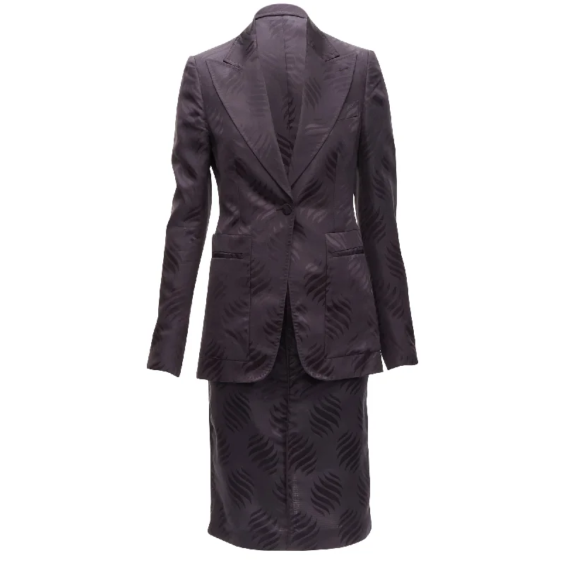 Formal Attire For Women Fashion Forward Gucci Tom Ford oriental leaf jacquard blazer skirt su Formal Attire For Women Fashion Forward Gucci Tom Ford oriental leaf jacquard blazer skirt su
