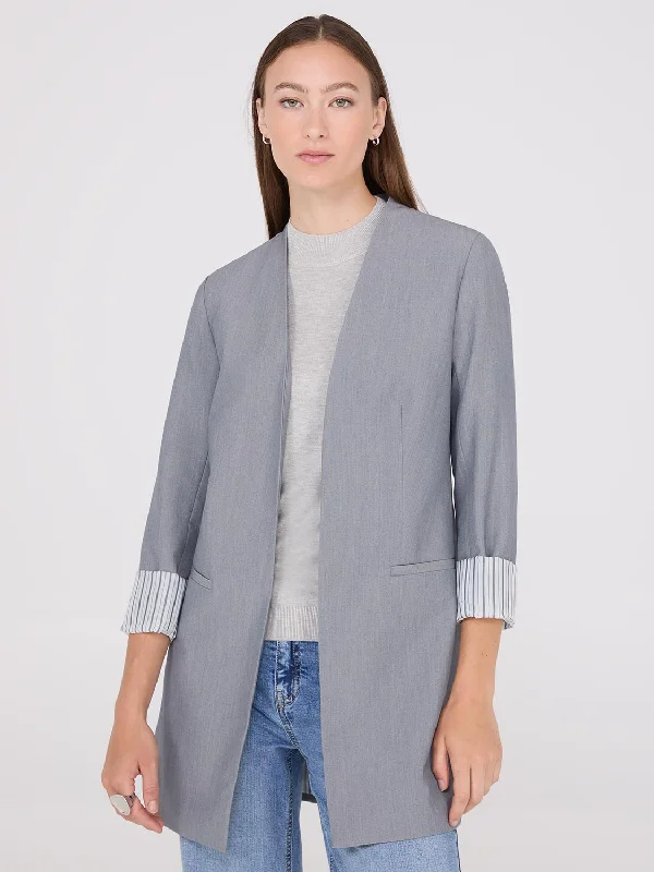 Women's Evening Clothing Unbeatable Prices Collarless Open Blazer