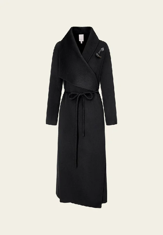 Women's Resort Garments Redefining Women's Style Shawl-lapel Toggle-detail Tie-belt Coat Women's Resort Garments Redefining Women's Style Shawl-lapel Toggle-detail Tie-belt Coat