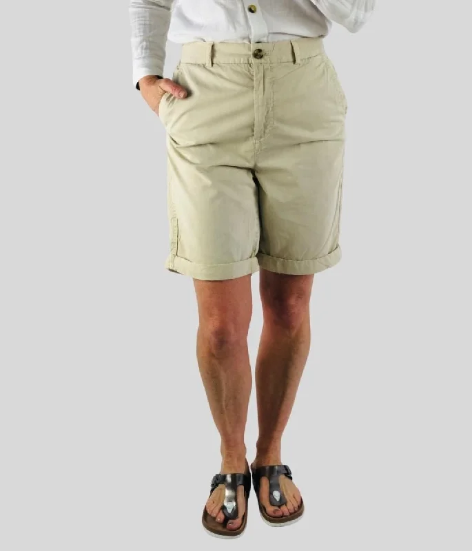 Women's Transitional Garments Exclusive Deals Online Stone Pure Cotton Chino Shorts