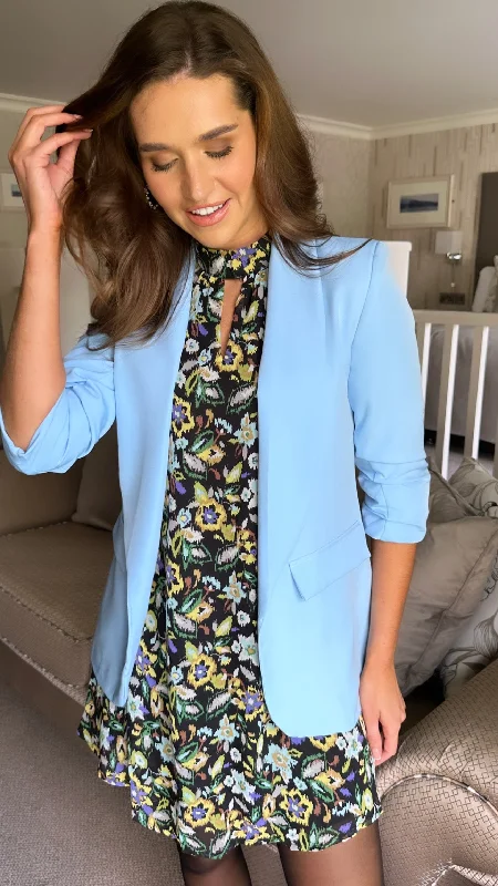 Women's Effortless Casual Outfit Seasonal Picks McKinley Light Blue Ruched Sleeve Blazer Women's Effortless Casual Outfit Seasonal Picks McKinley Light Blue Ruched Sleeve Blazer