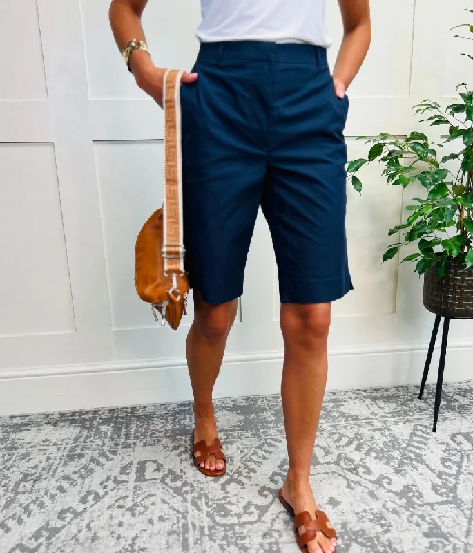 Women's Attire Wardrobe Refresh Navy Smart Tailored Shorts