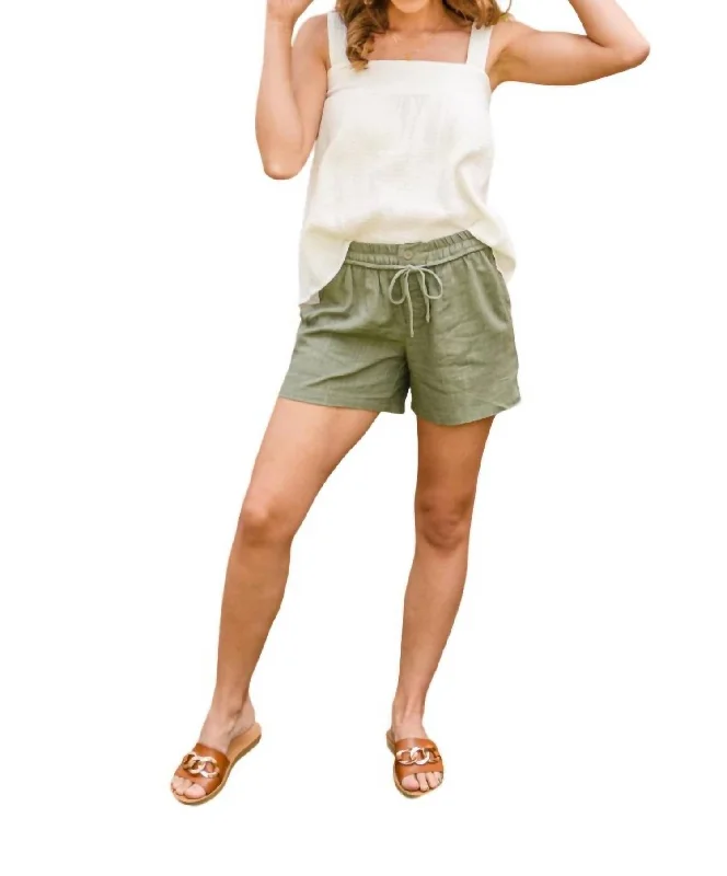 Tailored Clothing For Women Vintage Retro Party Wear Start The Day Shorts In Green