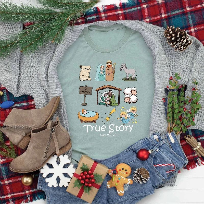 Women's Clothing For Everyday Wear Classic Charm True Story of Christmas Tee