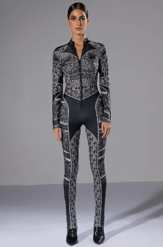 Women's Evening Wear Outfit Exclusive Deals Online CATCH A GLIMPSE ZIP UP CATSUIT