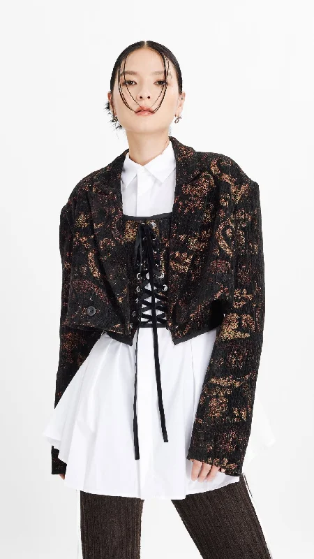 Women's Luxury Apparel Chic Allure Cropped Blazer