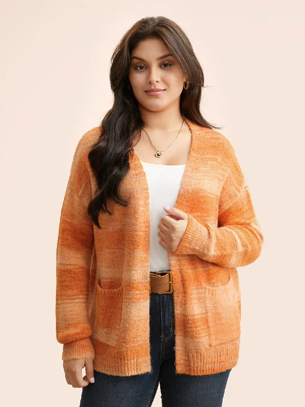 Women's Athletic Clothes Contemporary Elegance Ombre Patch Pocket Drop Shoulder Cardigan Women's Athletic Clothes Contemporary Elegance Ombre Patch Pocket Drop Shoulder Cardigan