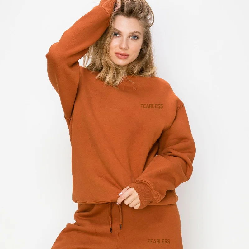 Women's Seasonal Clothes Elegant Simplicity Wardrobe FEARLESS Crewneck Sweatshirt