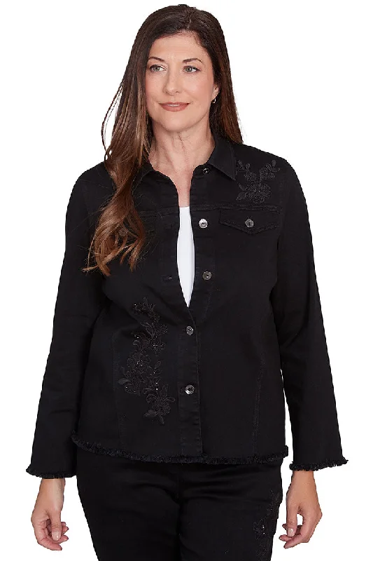 Women's Stylish Professional Apparel Mid - Week Surprise Wild At Heart Embroidered Denim Jacket Women's Stylish Professional Apparel Mid - Week Surprise Wild At Heart Embroidered Denim Jacket