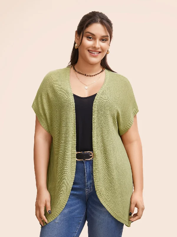 Women's Weekend Outfit Stylish Savings Solid Kimono Collar Dolman Sleeve Cardigan