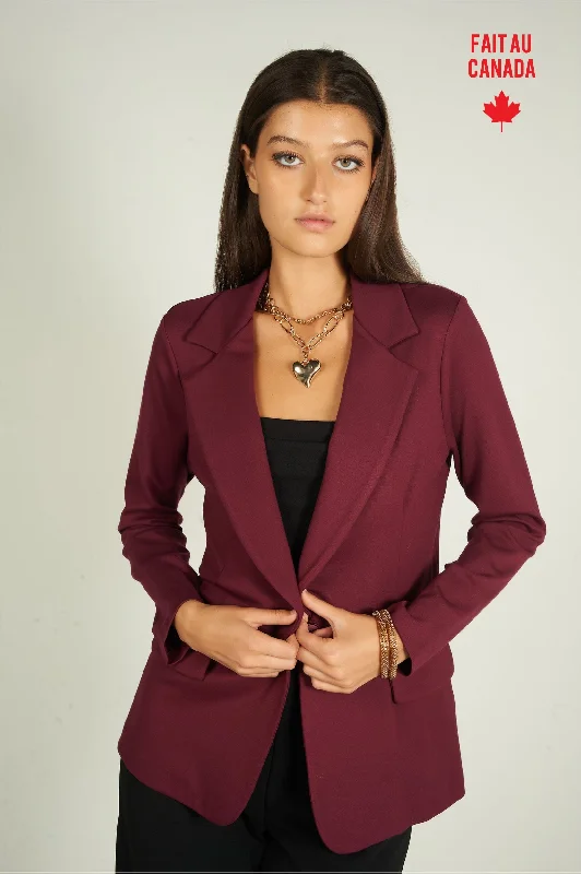 Comfortable Women's Apparel Graceful Drape Veston à manches longues - LEANNA-X2 - (R-B19) Comfortable Women's Apparel Graceful Drape Veston à manches longues - LEANNA-X2 - (R-B19)
