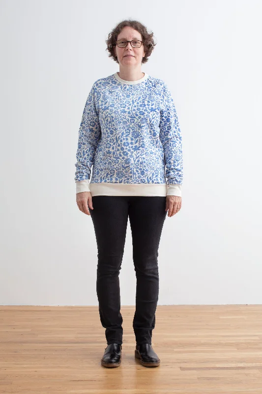 Women's Outerwear Clothing Chic Trends Unveiled Adult Sweatshirt - Dutch Floral Delft Blue Women's Outerwear Clothing Chic Trends Unveiled Adult Sweatshirt - Dutch Floral Delft Blue