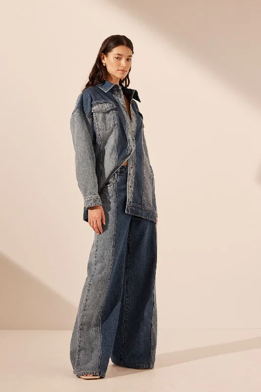 Affordable Women's Outfit Top Brand Discounts REINA CONTRAST OVERSIZED PANELLED JACKET Affordable Women's Outfit Top Brand Discounts REINA CONTRAST OVERSIZED PANELLED JACKET