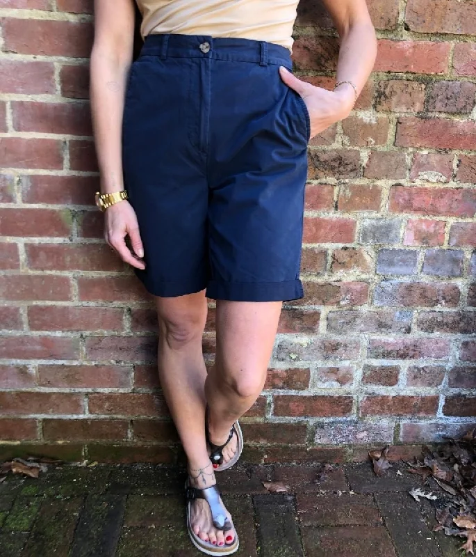 Women's Professional Garments Budget Saver Navy Cotton Chino Shorts