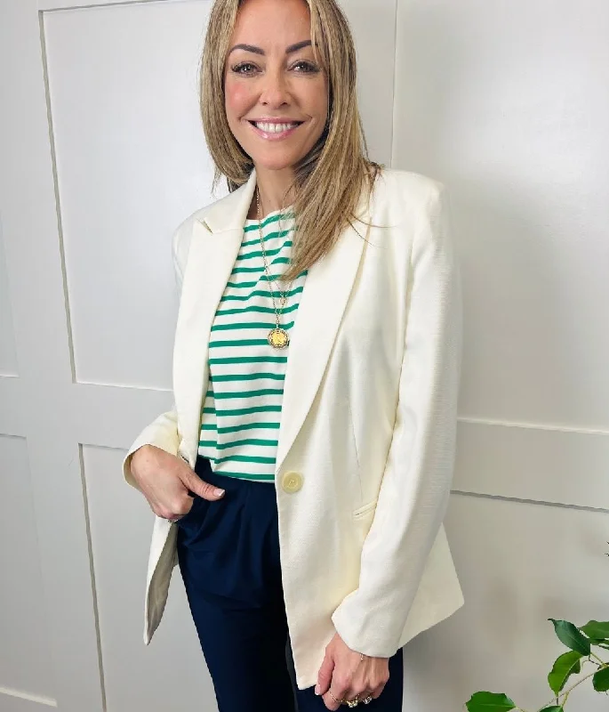 Women's Urban Clothing Trending Items Smart Ivory Blazer