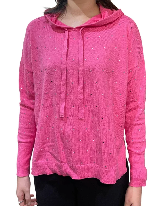 Plus-Size Women's Clothing Your Timeless Wardrobe Awaits Sparkle Hoodie In Petunia Plus-Size Women's Clothing Your Timeless Wardrobe Awaits Sparkle Hoodie In Petunia