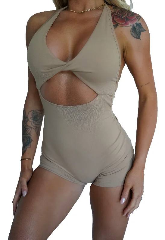 Women's Athletic Apparel Exquisite Craftsmanship CEE JUMPSUIT - BEIGE
