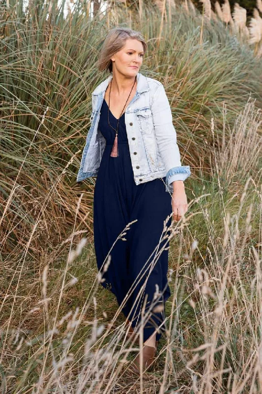 Fashion-Forward Women's Clothing Trend Alert Navy Bali Jumpsuit