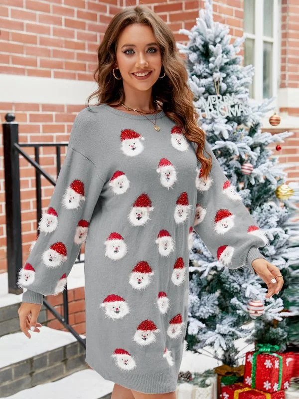 Women's Evening Clothes Fashion Forward TastyHottie - FASHION CHRISTMAS PRINT PULLOVER SWEATER DRESS Women's Evening Clothes Fashion Forward TastyHottie - FASHION CHRISTMAS PRINT PULLOVER SWEATER DRESS