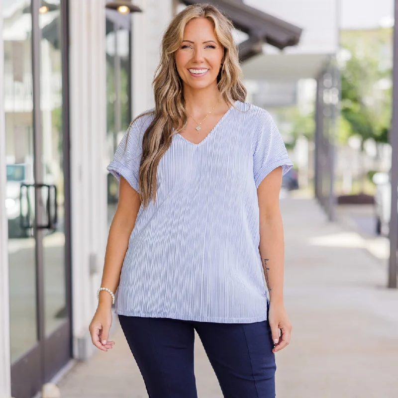 Women's Cozy Winter Attire Flash Sale Fever Not Right Now Babe Top, Light Blue