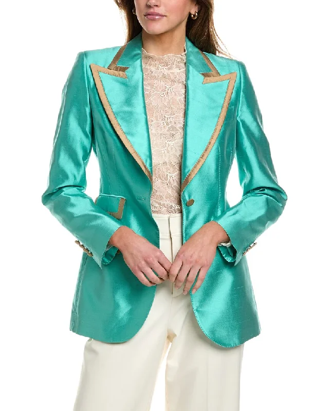 Women's Trendy Attire Vibrant Femme Fashion Dolce & Gabbana Silk Jacket
