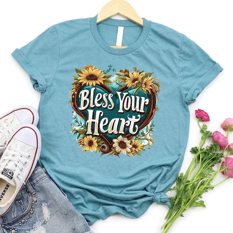 Women's Wardrobe Apparel Embrace New Fashion Bless Your Heart Tee