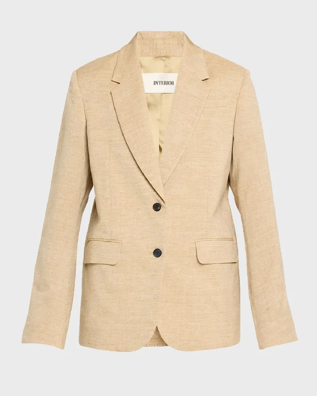 Casual Garments For Women Floral Style The Jareth Linen-Blend Suit Jacket
