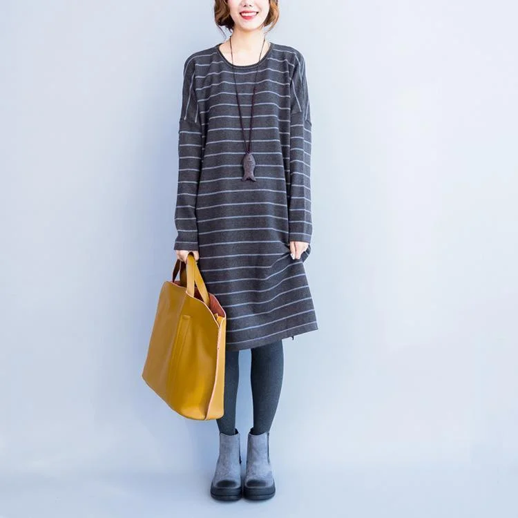 Women's Clothes And Apparel Shop Sale Items oversize gray striped knit dresses plus size women long sleeve sweater dress side open Women's Clothes And Apparel Shop Sale Items oversize gray striped knit dresses plus size women long sleeve sweater dress side open