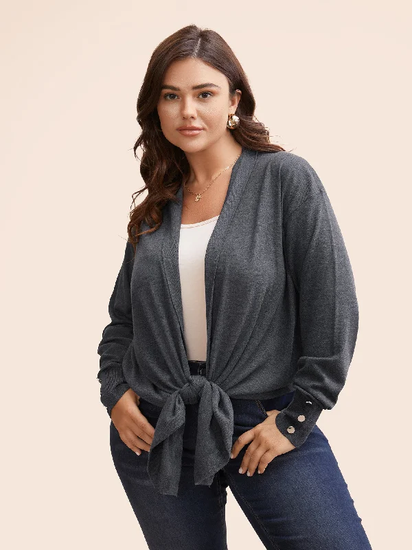 Fashionable Women's Outfit Limited Time Kimono Collar Button Detail Asymmetrical Hem Cardigan Fashionable Women's Outfit Limited Time Kimono Collar Button Detail Asymmetrical Hem Cardigan