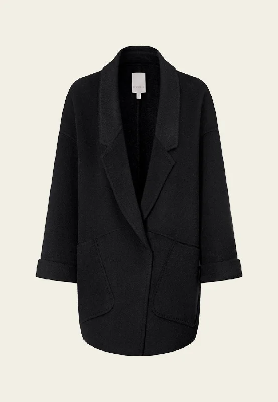 Women's Casual Garments Dive Into Trendy Styles Exposed-seam Shawl-lapel Patch Pocket Cropped Coat Women's Casual Garments Dive Into Trendy Styles Exposed-seam Shawl-lapel Patch Pocket Cropped Coat