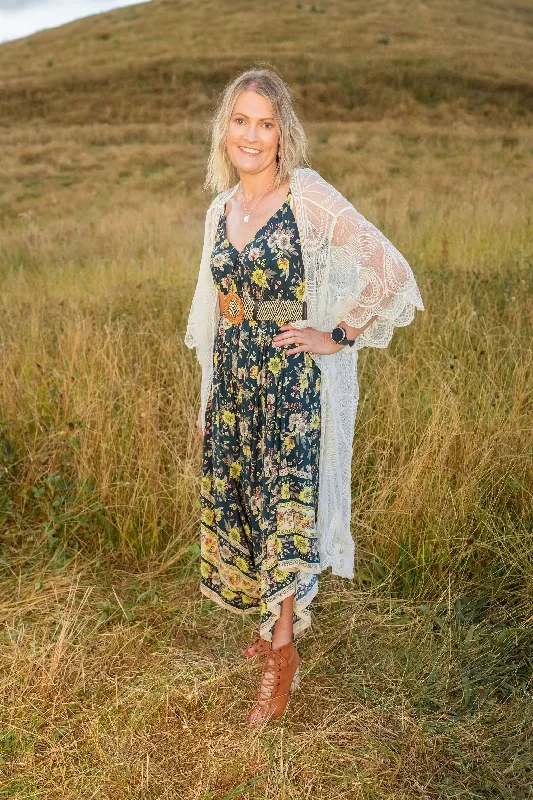 Stylish Women's Outfit Evening Elegance Golden Sweet Pea Bali Jumpsuit