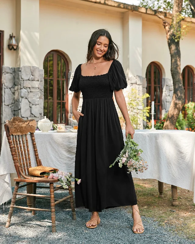 Women's Clothes For Work Events Save On Classic Elegant Styles Giselle Black Puff Sleeve Jumpsuit Women's Clothes For Work Events Save On Classic Elegant Styles Giselle Black Puff Sleeve Jumpsuit