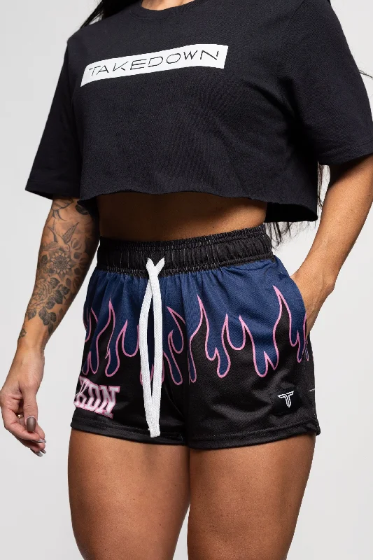 Women's Clothing Dreamy Aesthetic Fire FC Women's Gym Short (3" Inseam) - Blue