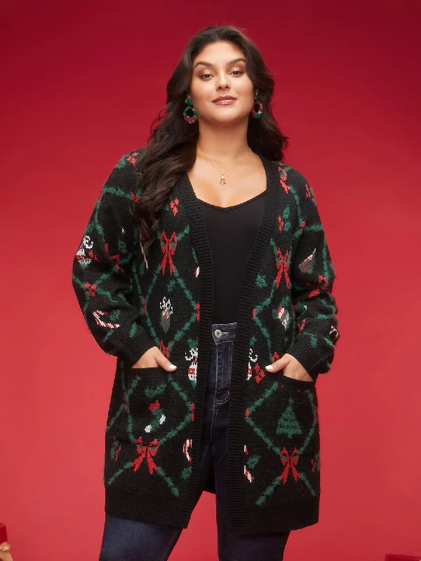 Formal Outfit For Women Unbeatable Prices Festive Plaid Pattern Open-Front Cardigan