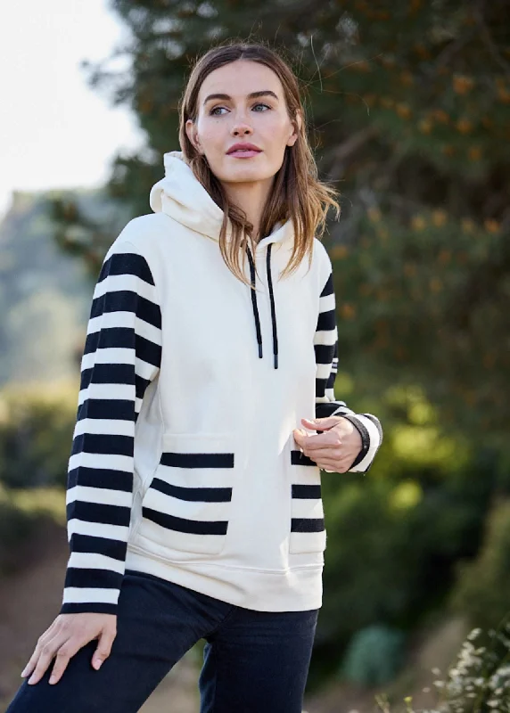 Women's Charming Outfit For Events Additional Time-Limited Offers BLIZZARD - Hoodie in Wool and Cotton for Women by Isabelle Ballu (IVORY / BLACK) Women's Charming Outfit For Events Additional Time-Limited Offers BLIZZARD - Hoodie in Wool and Cotton for Women by Isabelle Ballu (IVORY / BLACK)