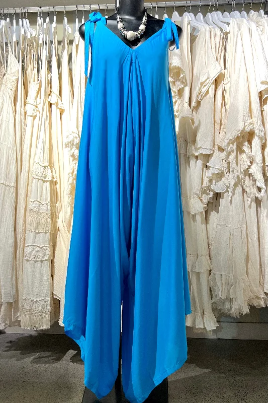 Affordable Women's Clothing Score Big On Glamorous Red - Carpet Styles True Turquoise Tie-up Jumpsuit Affordable Women's Clothing Score Big On Glamorous Red - Carpet Styles True Turquoise Tie-up Jumpsuit