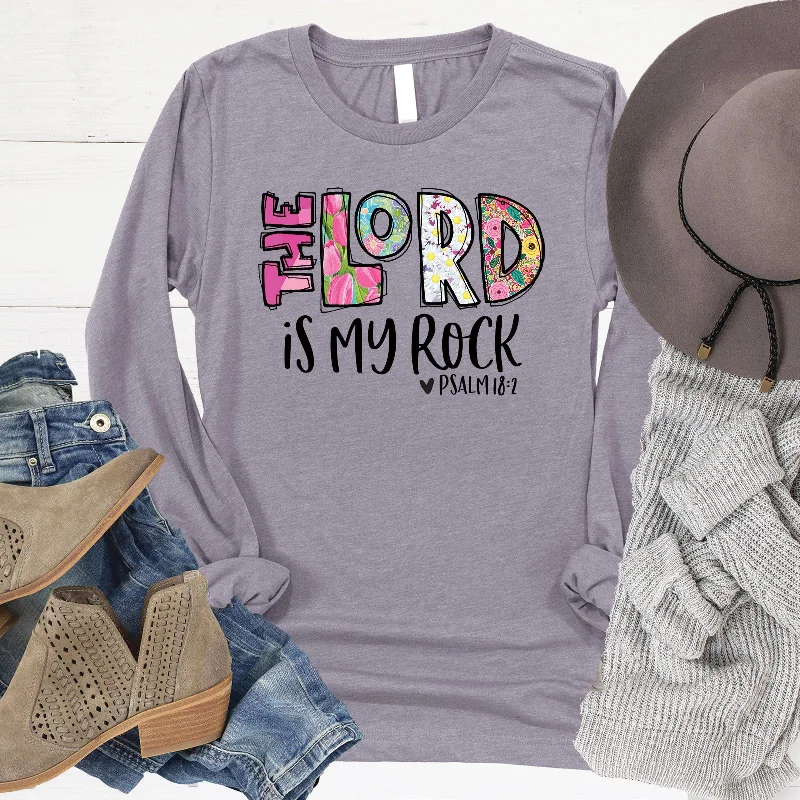 Women's Active Outfit For Fitness Stylish Savings The Lord is My Rock Long Sleeve