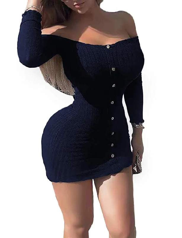 Charming Women's Clothes For Special Events Hot Deals TastyHottie - Knitted Botton Down Mini Club Dress Bodycon Tops Blouse Long Sleeve Pullover Sweater Dress Charming Women's Clothes For Special Events Hot Deals TastyHottie - Knitted Botton Down Mini Club Dress Bodycon Tops Blouse Long Sleeve Pullover Sweater Dress